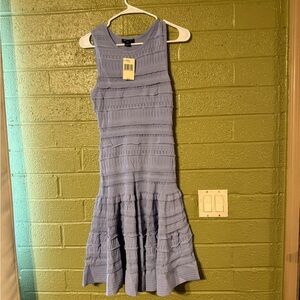 Marciano Light Blue Textured Knit Dress